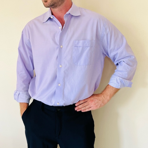 ROBERT BARAKETT classic plaid pastel long sleeve button down shirt 100% cotton - Picture 2 of 9